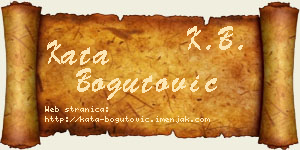 Kata Bogutović vizit kartica
